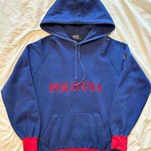 [GRAIL] Vintage Polo Ralph Lauren Blue Cookie Polo USA Hoodie [JPN Release]